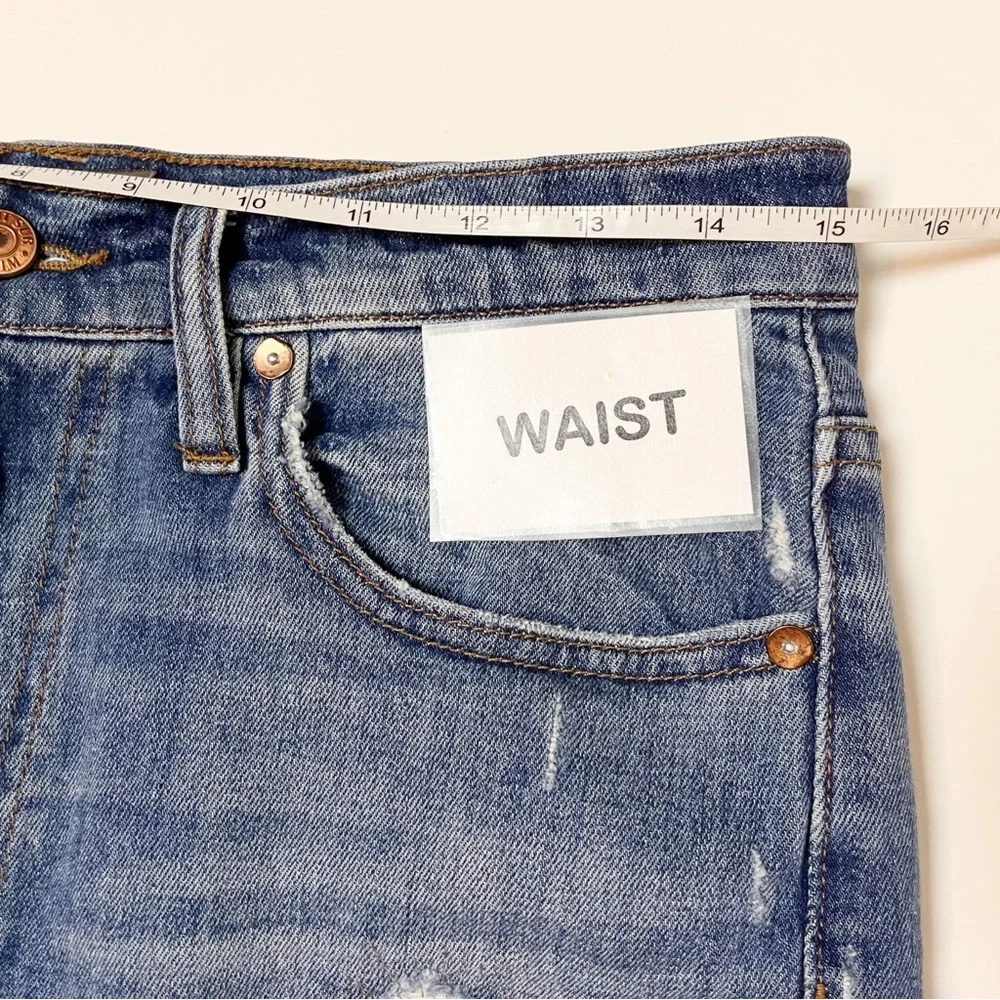 J. Crew Point Sur High Rise Straight Jeans 29 8 distressed cropped ankle stretch